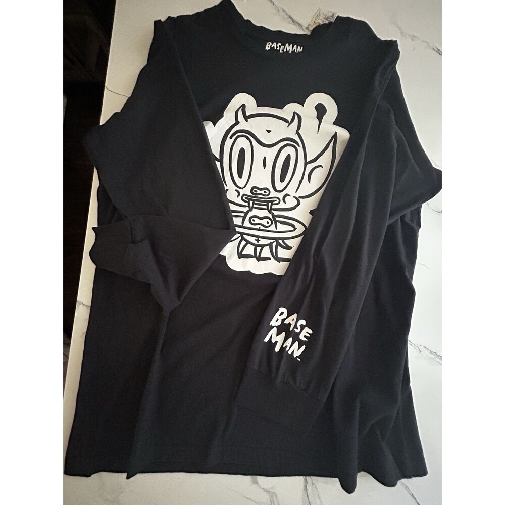 Baseman Mad Engine Black Graphic Long Sleeve T Shirt  Men’s XXL